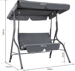 Merkloos Casaria Hollywood Schommel - Antraciet - Incl. Zonnekap 11 Merkloos Casaria Hollywood Schommel - Antraciet - Incl. Zonnekap -Tuinbenodigdheden Bevordering 1200x1139 3