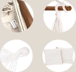 Springos Hangstoel | Binnen & Buiten | Met 2 Kussens | Boekenvak | Ook Voor Kinderen | Belastbaar Tot 150 Kg | Wit -Tuinbenodigdheden Bevordering 1200x1143 3