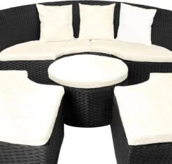 Casaria Polyrattan Zonne-Eiland Ø185cm – Incl. Kussens - Zwart Crème 34 Casaria Polyrattan Zonne-Eiland Ø185cm – Incl. Kussens - Zwart Crème -Tuinbenodigdheden Bevordering 1200x1144 1