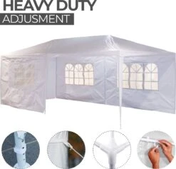 MaxxGarden Partytent - Paviljoen - 300 X 600 X 250 Cm - Met Zijwanden - Waterdicht Pro - 32mm Buizen – Wit -Tuinbenodigdheden Bevordering 1200x1153 2
