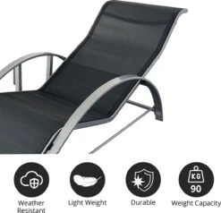 MaxxGarden Ligbed Set - 2 Stuks Zwart - Met Tafel - Sun Loungers - Loungebed 16 MaxxGarden Ligbed Set - 2 Stuks Zwart - Met Tafel - Sun Loungers - Loungebed -Tuinbenodigdheden Bevordering 1200x1155