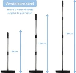 2 In 1 Rubberen Bezem – Bezem Binnen & Buiten – Vloerwisser Met Steel - Met Huisdierhaar Verwijderaar - Vloertrekker – Veger - Extra Lang 160cm -Tuinbenodigdheden Bevordering 1200x1156 2