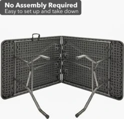 MaxxGarden Vouwtafel - Zwart - Rotanlook - 180x75x74 Cm -Tuinbenodigdheden Bevordering 1200x1156 4