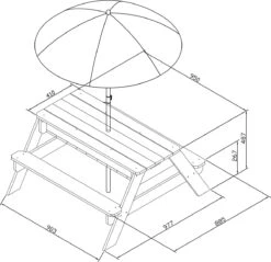 AXI Nick Zand & Water Picknicktafel In Antraciet/Bruin - Parasol Blauw/Wit - Picknick Tafel Voor Kinderen Van Hout -Tuinbenodigdheden Bevordering 1200x1159 1