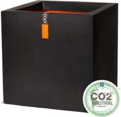 Capi Europe - Bloempot Vierkant Smooth NL - 50x50x50 - Zwart - Voor Binnen En Buiten - KBL904 -Tuinbenodigdheden Bevordering 1200x1159 3