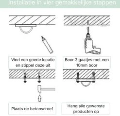 XYZ Goods - Luxe Plafondhaak - Hangmat Bevestigingsset - Schommelhaak - Ophangsysteem - Ophanghaak - Plafondbeugel - Bokszak - Schommelstoel - Hangstoel - RVS -Tuinbenodigdheden Bevordering 1200x1161 1