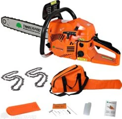 TIMBERPRO - Kettingzaag - 62 Cc - Benzine - Zwaardlengte 50 Cm - Met Transportzak - Met 2e Ketting -Tuinbenodigdheden Bevordering 1200x1165