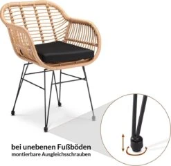 Casaria Polyrotan Kuipstoel Bali - Met Kussens – 2 Stuks -Tuinbenodigdheden Bevordering 1200x1165 4