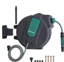 VONROC Automatische Slanghaspel – Incl. 25m Tuinslang, Aansluitslang, Spuitstuk, Koppelingen & Kraanaansluiting -Tuinbenodigdheden Bevordering 1200x1170 5