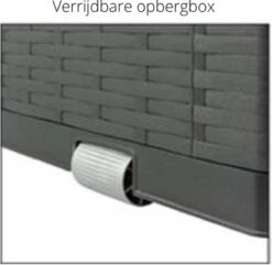 Verrijdbare Tuinkussen Opbergbox - Rattan Look - Zwart - 350 Liter -Tuinbenodigdheden Bevordering 1200x1173 3