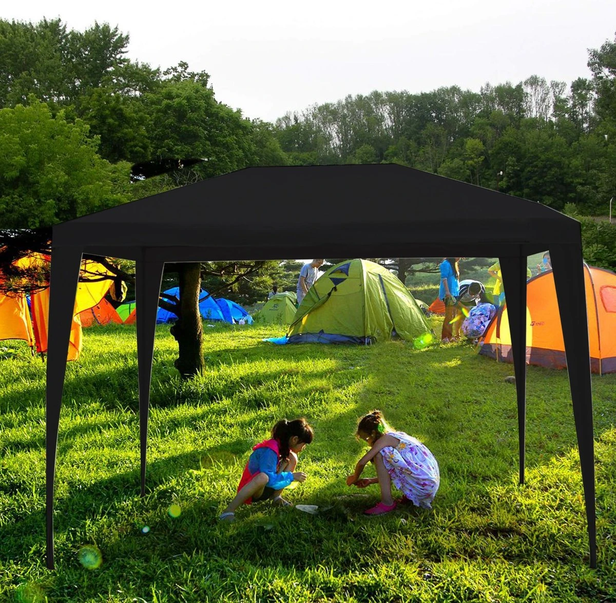 MaxxGarden Partytent - Paviljoen - 3x3 - Waterdicht - Zwart 7 MaxxGarden Partytent - Paviljoen - 3x3 - Waterdicht - Zwart - Afbeelding 5