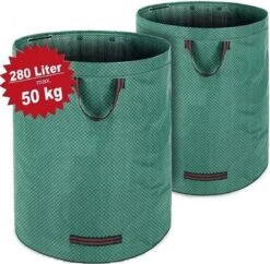 Gardebruk Tuinafvalzak - 2 Stuks 280L – 77x67cm/Opvouwbaar - Groen -Tuinbenodigdheden Bevordering 1200x1175