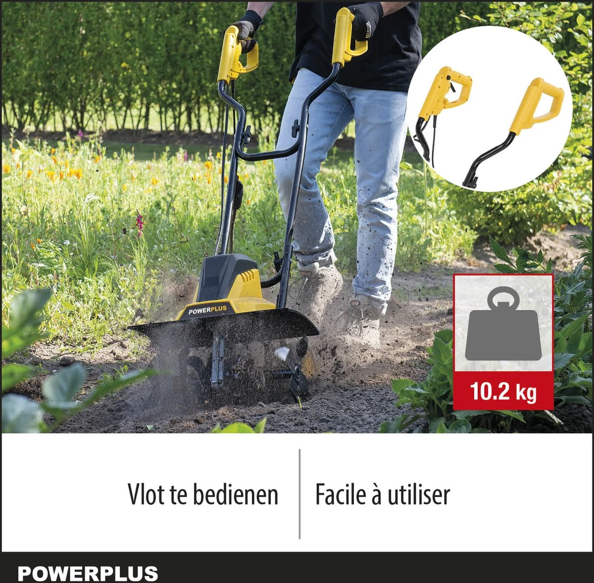 Powerplus POWXG72010 Tuinfrees - 1500W - Werkbreedte 450mm - Werkdiepte Max. 220mm - Incl. 6 Messen En Wielen 6 Powerplus POWXG72010 Tuinfrees - 1500W - Werkbreedte 450mm - Werkdiepte Max. 220mm - Incl. 6 Messen En Wielen - Afbeelding 4