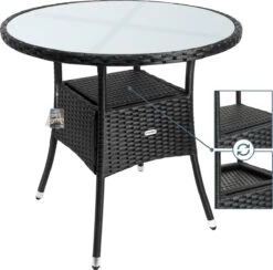 Casaria Polyrattan Bijzettafel 80cm Rond - 5mm Veiligheidsglas – Zwart 15 Casaria Polyrattan Bijzettafel 80cm Rond - 5mm Veiligheidsglas – Zwart -Tuinbenodigdheden Bevordering 1200x1185 2
