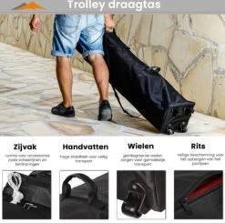 Easy Up Partytent - Partytent - Paviljoen - Partytent Opvouwbaar - Partytent 3x3 - Partytent Met Zijwanden - Inclusief Trolley - Waterdicht - UV 50+ Bescherming - Met Ramen - 16 Kg - Staal - Antraciet - 300 X 300 Cm -Tuinbenodigdheden Bevordering 1200x1188 2