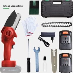 Mardin Mini Kettingzaag - Snoeizaag - Kettingzaag - Kettingzaag Electrisch Met 2 Accu - Inclusief Koffer - 1 Extra Accu - Rood -Tuinbenodigdheden Bevordering 1200x1193 4