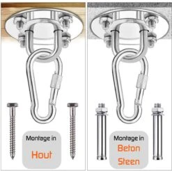 Plafondhaak – Voor Beton En Hout - Hangstoel – Hangmat – Bokszak – RVS – Binnen En Buiten – Ophangsysteem – Ophanghaak – 400KG 11 Plafondhaak – Voor Beton En Hout - Hangstoel – Hangmat – Bokszak – RVS – Binnen En Buiten – Ophangsysteem – Ophanghaak – 400KG -Tuinbenodigdheden Bevordering 1200x1194 3