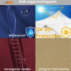 Easy Up Partytent - Partytent - Paviljoen - Partytent Opvouwbaar - Partytent 3x3 - Partytent Met Zijwanden - Inclusief Trolley - Waterdicht - UV 50+ Bescherming - Met Ramen - 16 Kg - Staal - Antraciet - 300 X 300 Cm -Tuinbenodigdheden Bevordering 1200x1195 12