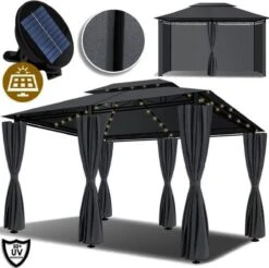 El Jardin - Partytent - 4x3 - Waterdicht Dak - Wanden - Solar - Antraciet Paviljoen -Tuinbenodigdheden Bevordering 1200x1197 18