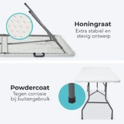 LifeGoods Klaptafel - Inklapbaar - 70x180cm - Verstelbare Vouwtafel - Weerbestendig - Wit -Tuinbenodigdheden Bevordering 1200x1200 1002