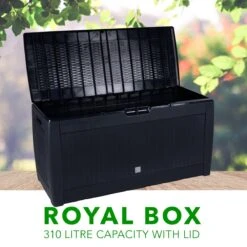 Opbergbox 310L UV-Bestendig Weerbestendig Wielen Tuinbox Rotan-look Antraciet -Tuinbenodigdheden Bevordering 1200x1200 1040