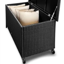 Casaria Wicker Opbergbox - Waterdicht 121,5cm Met Wielen - Grijs -Tuinbenodigdheden Bevordering 1200x1200 1070