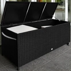 Casaria Wicker Opbergbox - Waterdicht 121,5cm Met Wielen - Grijs -Tuinbenodigdheden Bevordering 1200x1200 1071
