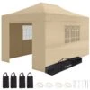 LifeGoods Partytent - 3x4.5 M - Zijwanden - Easy Up - Opvouwbaar - Waterdicht - Draagtas Met Wieltjes - Beige -Tuinbenodigdheden Bevordering 1200x1200 1092