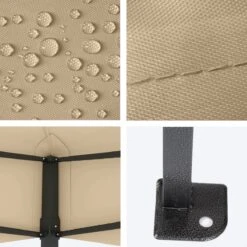 LifeGoods Partytent - 3x4.5 M - Zijwanden - Easy Up - Opvouwbaar - Waterdicht - Draagtas Met Wieltjes - Beige -Tuinbenodigdheden Bevordering 1200x1200 1097