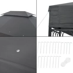 Paviljoen Lanciano Partytent 4x3x2,65 Cm Donkergrijs -Tuinbenodigdheden Bevordering 1200x1200 1103