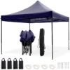 LifeGoods Partytent - 3x3 M - Easy Up - Opvouwbaar - Waterdicht - Draagtas Met Wieltjes - Donkerblauw -Tuinbenodigdheden Bevordering 1200x1200 1106