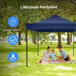 LifeGoods Partytent - 3x4.5 M - Easy Up - Opvouwbaar - Waterdicht - Draagtas Met Wieltjes - Donkerblauw -Tuinbenodigdheden Bevordering 1200x1200 1120