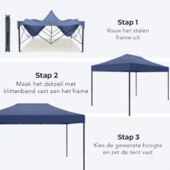 LifeGoods Partytent - 3x4.5 M - Easy Up - Opvouwbaar - Waterdicht - Draagtas Met Wieltjes - Donkerblauw -Tuinbenodigdheden Bevordering 1200x1200 1123