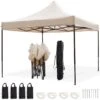 LifeGoods Partytent - 3x3 M - Easy Up - Opvouwbaar - Waterdicht - Draagtas Met Wieltjes - Beige -Tuinbenodigdheden Bevordering 1200x1200 1133