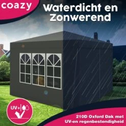 Waterdichte Partytent 3x3 Meter Opvouwbaar Met Zijwanden- Paviljoen Met Zijpanelen - Easy Up - Pop-up Tent Met Haringen, Touw En Anti Slip Poten -Tuinbenodigdheden Bevordering 1200x1200 1146
