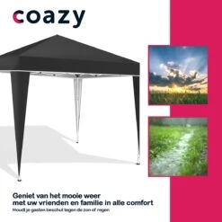 Coazy Waterdichte Partytent 3x3 Meter Opvouwbaar - Paviljoen - Easy Up - Pop-up Tent Met Haringen, Touw En Anti Slip Poten - Waterdicht - Partytenten Weerbestendig -Tuinbenodigdheden Bevordering 1200x1200 1151