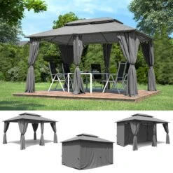 El Jardin - Partytent - 4x3 - Waterdicht Dak - Wanden - Solar - Antraciet Paviljoen -Tuinbenodigdheden Bevordering 1200x1200 1157