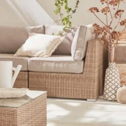 Premium Loungeset - VITTORIA - Rond Wicker– 5 Plaatsen, Naturel/beige -Tuinbenodigdheden Bevordering 1200x1200 1188