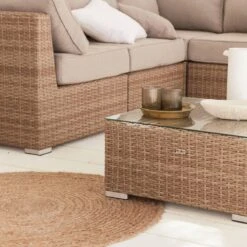 Premium Loungeset - VITTORIA - Rond Wicker– 5 Plaatsen, Naturel/beige -Tuinbenodigdheden Bevordering 1200x1200 1189