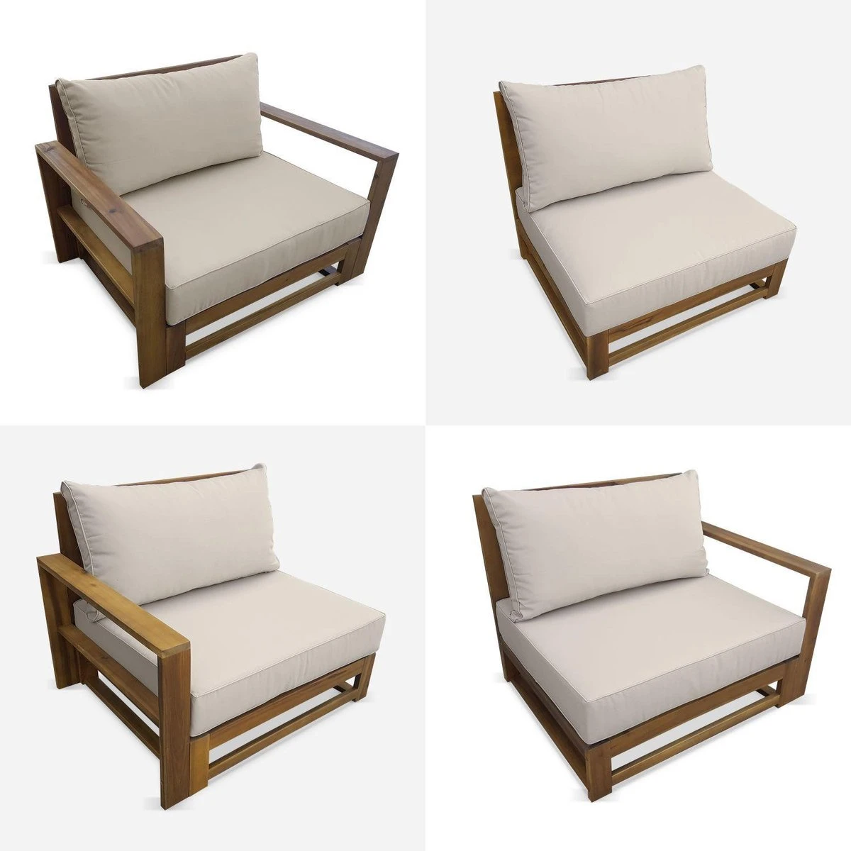 Alice's Garden Loungeset Mendoza - Acacia - 5 Plaatsen - Beige 4 Alice's Garden Loungeset Mendoza - Acacia - 5 Plaatsen - Beige - Afbeelding 2
