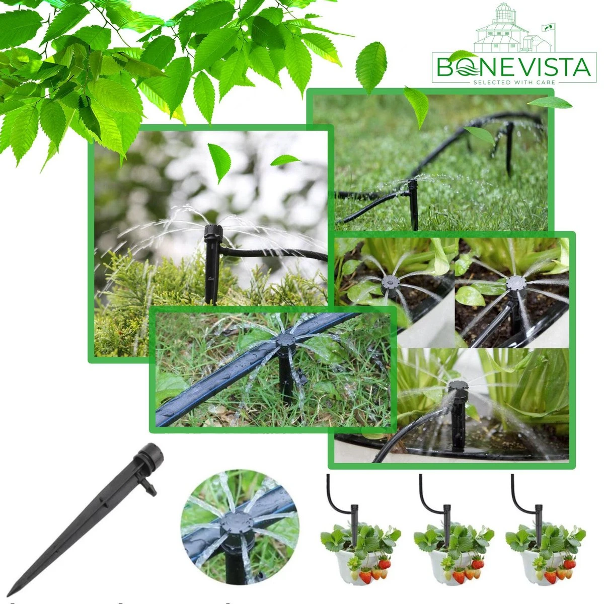 Bone Vista® 155 Stuks Water Druppelslang Irrigatiesysteem Tuin – Bewateringssysteem & Druppelsysteem 10 Bone Vista® 155 Stuks Water Druppelslang Irrigatiesysteem Tuin – Bewateringssysteem & Druppelsysteem - Afbeelding 8