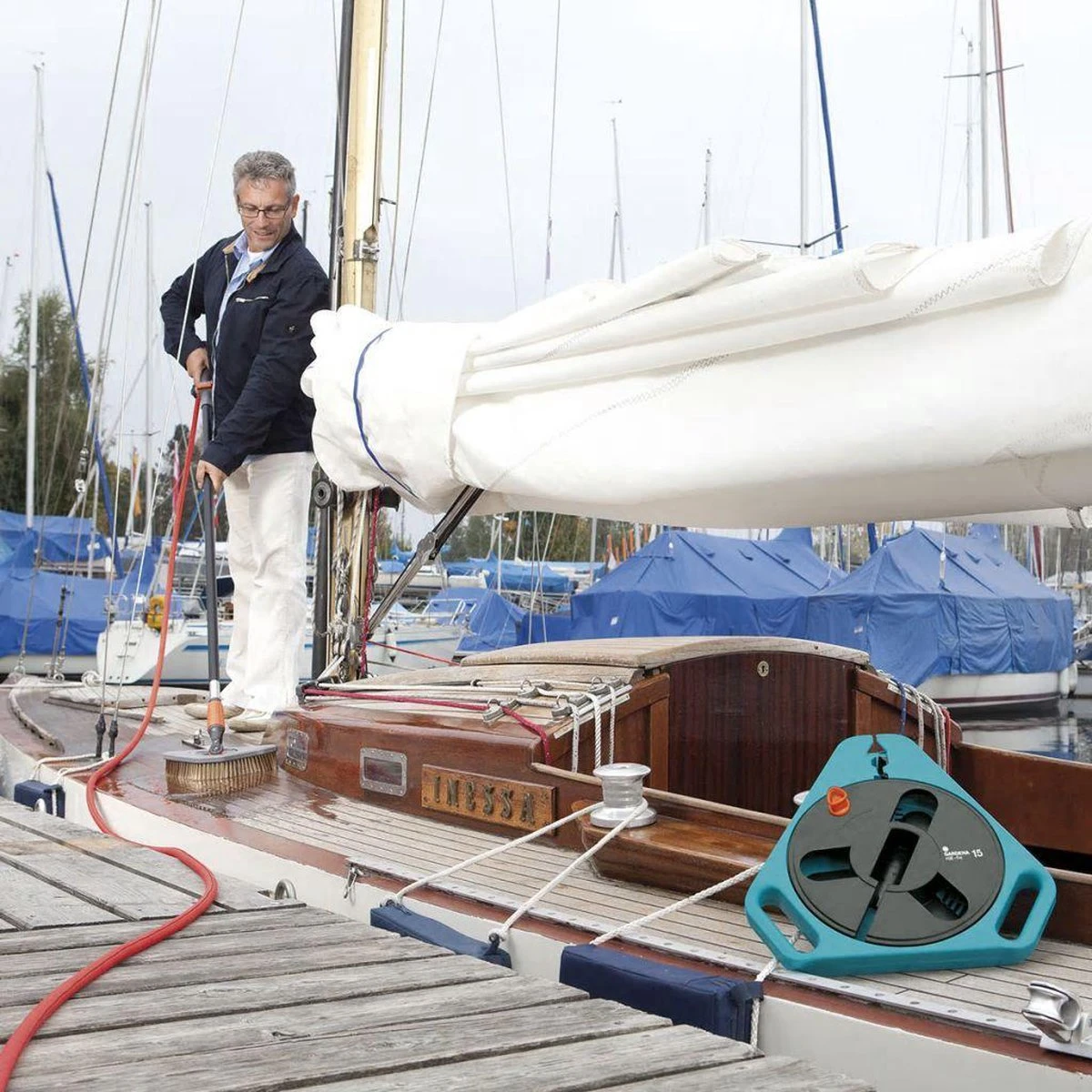 GARDENA Classic Draagcassette Roll-fix C15 Compleet - Inclusief 15 Meter Compact Slang 9 GARDENA Classic Draagcassette Roll-fix C15 Compleet - Inclusief 15 Meter Compact Slang - Afbeelding 7