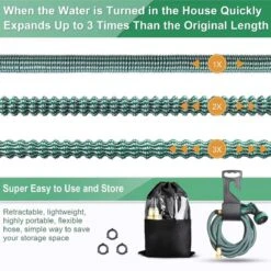 IBright Extra Sterke Uitrekbare Tuinslang - Flexibel - 15 Meter - Inclusief Opbergtas ,Sproeier ,Koppelstuk En Ophanghaak - Groen 9 IBright Extra Sterke Uitrekbare Tuinslang - Flexibel - 15 Meter - Inclusief Opbergtas ,Sproeier ,Koppelstuk En Ophanghaak - Groen -Tuinbenodigdheden Bevordering 1200x1200 1528