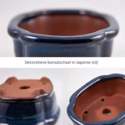 Happy Seed Keramieken Bonsai Pot (schaal) - Marine Blauw - Geglazuurd -Tuinbenodigdheden Bevordering 1200x1200 1626