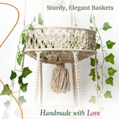Macramé 3-Laags Hangende Fruitmand - Bohemian Mand Plantenhanger - Handgemaakt Katoen Touw Fruitschaal Hangmand - Boho Ophangbaar Etagere - Decoratieve Fruit Schaal/Basket - Opbergmand Organizer - Keuken/Balkon Decoratie - Hangpot Voor Binnen/Buiten -Tuinbenodigdheden Bevordering 1200x1200 1674