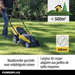 Powerplus POWXG6281 Elektrische Grasmaaier - Grasmachine Voor Middelgrote En Grote Tuin - 2000W - Maaibreedte 420mm - Verstelbare Maaihoogte - Mulching Functie - Incl. 40L Opvangbak -Tuinbenodigdheden Bevordering 1200x1200 228