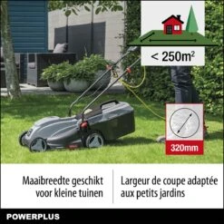 Powerplus POWEG63703 Elektrische Grasmaaier - Grasmachine Voor Kleine Tuin - 1000 W - 32cm Maaibreedte - 30L Opvangbak - Verstelbare Maaihoogte -Tuinbenodigdheden Bevordering 1200x1200 233