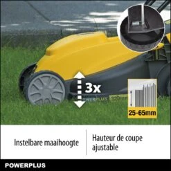 Powerplus POWXG6212T Elektrische Grasmaaier - Grasmachine Voor Kleine En Middelgrote Tuin - 1300W - Maaibreedte 320mm - Verstelbare Maaihoogte - 30L Opvangbak - Incl. Grastrimmer 250W -Tuinbenodigdheden Bevordering 1200x1200 240