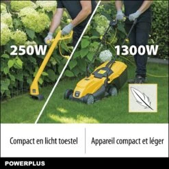 Powerplus POWXG6212T Elektrische Grasmaaier - Grasmachine Voor Kleine En Middelgrote Tuin - 1300W - Maaibreedte 320mm - Verstelbare Maaihoogte - 30L Opvangbak - Incl. Grastrimmer 250W -Tuinbenodigdheden Bevordering 1200x1200 244