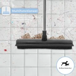 2 In 1 Rubberen Bezem – Bezem Binnen & Buiten – Vloerwisser Met Steel - Met Huisdierhaar Verwijderaar - Vloertrekker – Veger - Extra Lang 160cm -Tuinbenodigdheden Bevordering 1200x1200 289